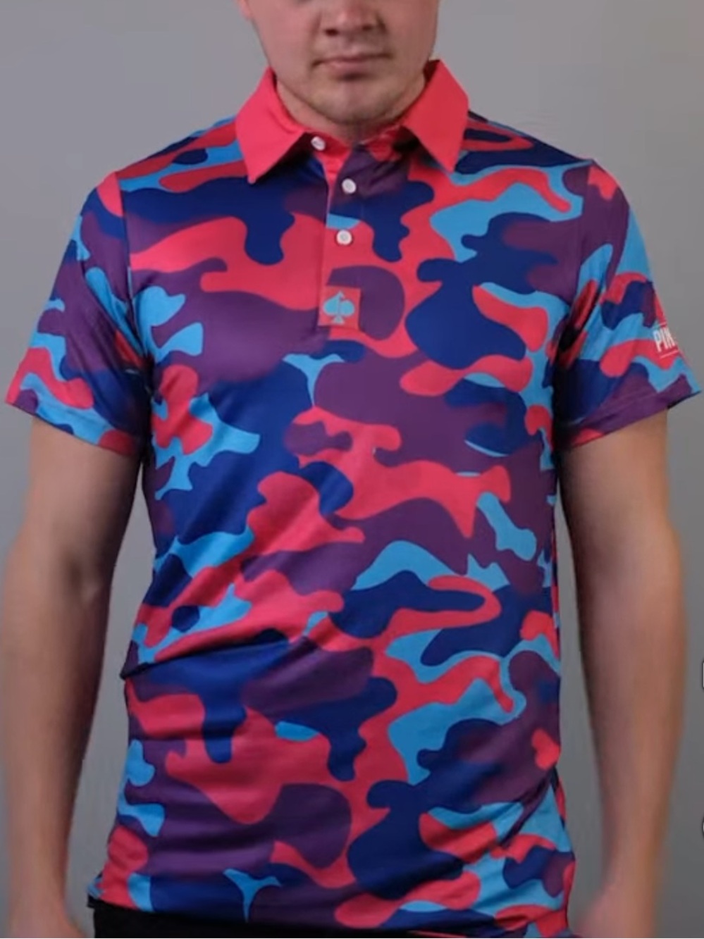 Pins & Aces Golf Co. Vivid Camo Polo Shirt Men’s Large